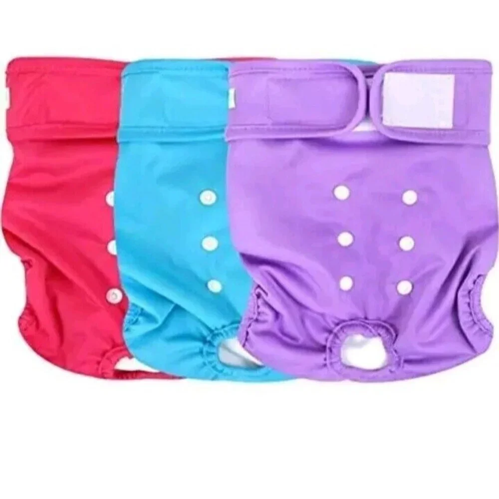 3 New Wegreeco Washable Reusable Premium Female Dog Diapers Size XL Brig…